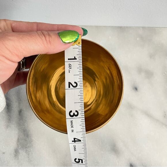 Vintage | MCM Heavy Brass Red Cloisonné Enamel Egg Trinket Case Stand Faberge - Picture 12 of 12